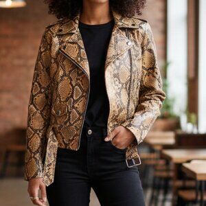 Forever 21 Snake Skin Cropped Jacket